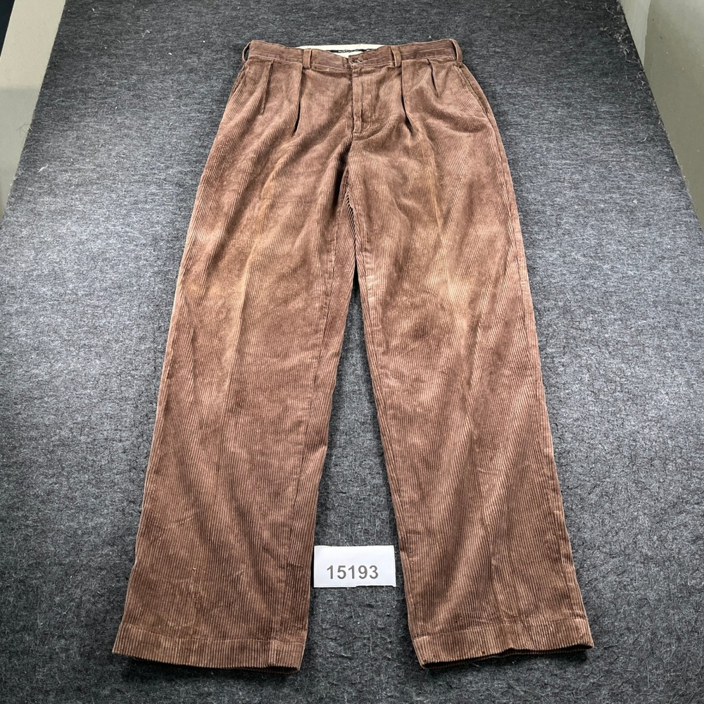 Vintage Polo Ralph Lauren Corduroy Pants Mens 35x36 Brown Excellent Pleated